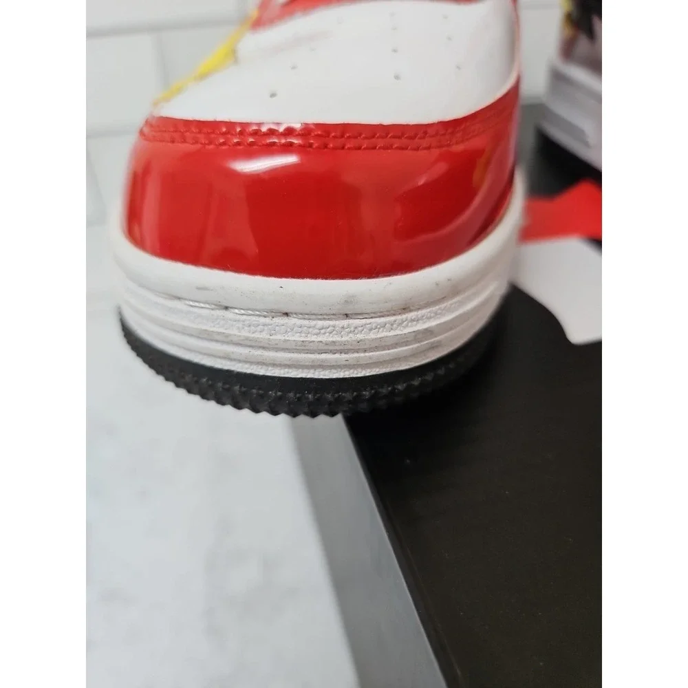Indigo Studios Custom Bape Apesta Shoes Size 8.5  Red Yellow And White Colorway
